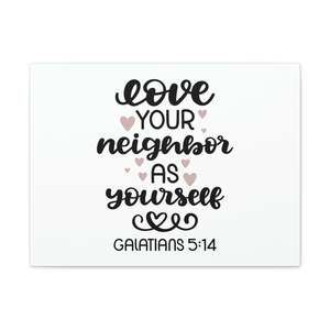 Scripture Sign Love Your Neighbor Galatians 5:14 Hearts Christian Wall Art Bibl